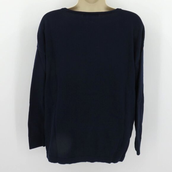 Lilly Pulizer Women Small 000621 Caralynn Elephant Sweater Blue Gold Buttons Top - Picture 7 of 12